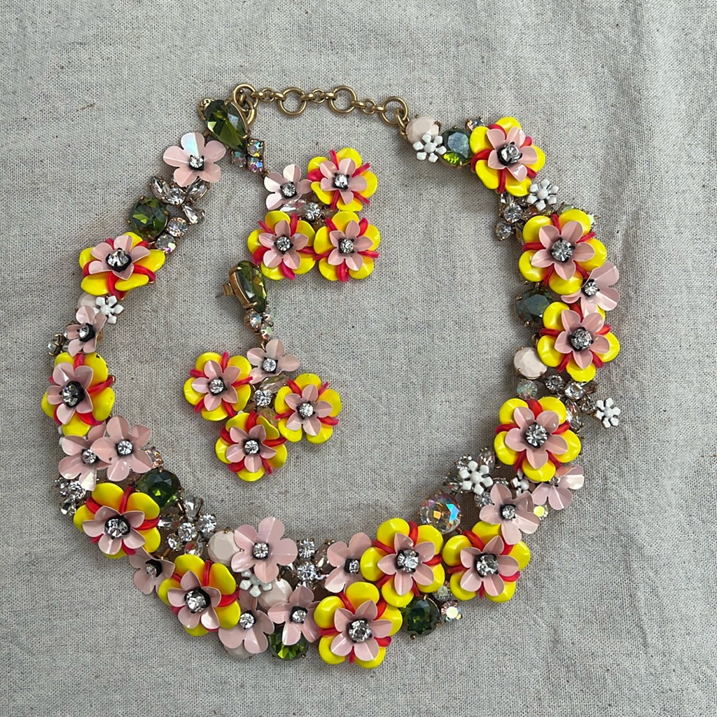 J.Crew Crystal Necklace And Earrings Set